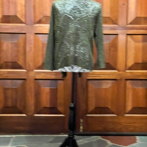 Sage Green Crocheted Sweater L - Picture 2 of 4